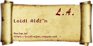 Loidl Alán névjegykártya